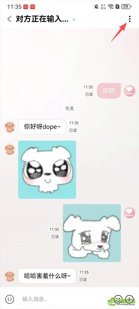 lovemo 聊天中的表情包互动:双方互相发送表情包